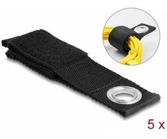 Delock Strapazierfähiger Klettgurt mit Befestigungsöse L 260 x B 38 mm juodas 5 Stück
