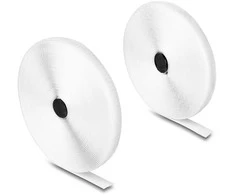 Delock Strapazierfähiges Klettband mit Haft- und Flauschband L 15 m x B 20 mm baltas
