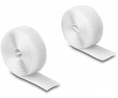 Delock Strapazierfähiges Klettband mit Haft- und Flauschband L 1 m x B 20 mm baltas