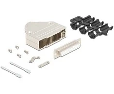 Delock Sub-D Steckergehäuse 44 Pin aus Metall inklusive Steckerverbinder Buchse und Montagematerial