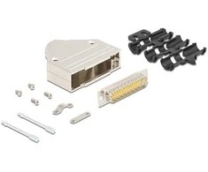 Delock Sub-D Steckergehäuse 44 Pin aus Metall inklusive Steckerverbinder Stecker und Montagematerial
