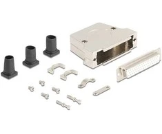 Delock Sub-D Steckergehäuse 50 Pin aus Metall inklusive Steckerverbinder Buchse und Montagematerial
