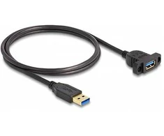 Delock SuperSpeed USB 5 Gbps (USB 3.2 Gen 1) Kabelis USB Typ-A Stecker zu Buchse 1 m zum Einbau juodas