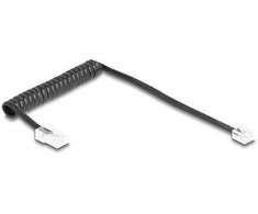 Delock Telefonkabel / Spiralkabel RJ11 Stecker zu RJ45 Stecker juodas 1 m