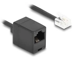 Delock Telefonkabel / Spiralkabel RJ11 Stecker zu RJ45 Buchse juodas 3 m