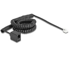 Delock Telefonkabel / Spiralkabel RJ11 Stecker zu RJ11 Buchse juodas 5 m