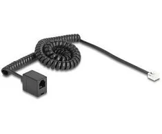 Delock Telefonkabel / Spiralkabel RJ11 Stecker zu RJ11 Buchse juodas 3 m
