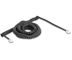 Delock Telefonkabel / Spiralkabel RJ11 Stecker zu RJ11 Stecker juodas 10 m