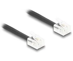 Delock Telefonkabel / Spiralkabel RJ11 Stecker zu RJ11 Stecker juodas 10 m