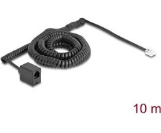 Delock Telefonkabel / Spiralkabel RJ11 Stecker zu RJ11 Buchse juodas 10 m