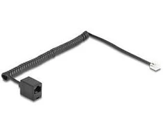 Delock Telefonkabel / Spiralkabel RJ11 Stecker zu RJ45 Buchse juodas 2 m