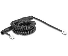 Delock Telefonkabel / Spiralkabel RJ11 Stecker zu RJ11 Stecker juodas 5 m