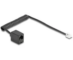 Delock Telefonkabel / Spiralkabel RJ11 Stecker zu RJ45 Buchse juodas 1 m