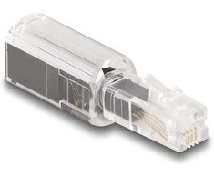 Delock Telefonkabel-Verdrehschutz Adapteris RJ10 Stecker zu RJ10 Buchse transparent / juodas