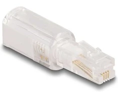 Delock Telefonkabel-Verdrehschutz Adapteris RJ10 Stecker zu RJ10 Buchse transparent / baltas