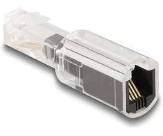Delock Telefonkabel-Verdrehschutz Adapteris RJ10 Stecker zu RJ10 Buchse transparent / juodas