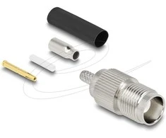 Delock TNC Buchse zum Crimpen RG-174 / RG-316 mit passendem Schrumpfschlauch