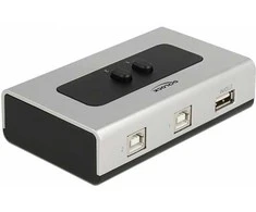 Delock Umschalter USB 2.0 mit 2 x Typ-B Buchse zu 1 x Typ-A Buchse manuell bidirektional