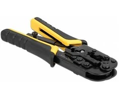 Delock Universelle Crimpzange mit Abisolierer für 8P (RJ45), 6P (RJ12/11) oder 4P Stecker