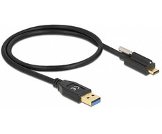 Delock USB 10 Gbps Kabelis Typ-A Stecker zu USB Type-C™ Stecker mit Schraube oben 0,5 m