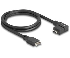 Delock USB 10 Gbps Kabelis Typ-E Key A 20 Pin Stecker zu USB Type-C™ Buchse gewinkelt 70 cm