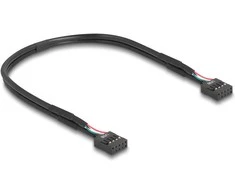 Delock USB 2.0 Adapteris Pfostenstecker zu 2 x intern USB Type-E Key A Buchse gewinkelt magnetisch mit USB Pin Header Kabelis 30 cm