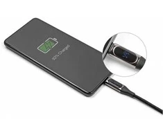 Delock USB 2.0 Kabelis USB Type-C™ Stecker zu Stecker PD 3.0 100 W mit Leistungsanzeige 2 m
