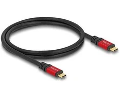 Delock USB 20 Gbps Kabelis USB Type-C™ Stecker zu Stecker PD 3.0 100 W E-Marker 0,8 m raudona Metall
