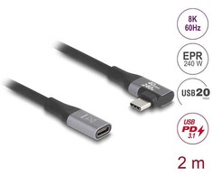 DeLOCK 81148, 2 m, USB C, USB C, 20 Gbit/s, Juoda