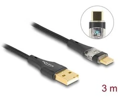 DELOCK USB 2.0 Kabelis Typ-A St. zu USB Type-C St. 60 W 3 m