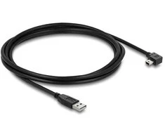 Delock USB 2.0 Kabelis Typ-A Stecker zu Typ Mini-B Stecker rechts gewinkelt 2 m