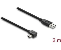 Delock USB 2.0 Kabelis Typ-A Stecker zu Typ Mini-B Stecker rechts gewinkelt 2 m