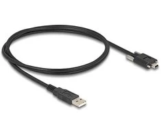 DELOCK USB 2.0 Kabelis Typ-A Stecker zu Typ Mini-B Stecker mit Schraubenabstand 13mm 1m juodas
