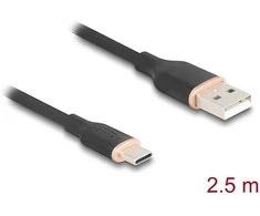 DELOCK USB 2.0 Kabelis USB Typ-A St > USB Typ-C St 2.5m schw.