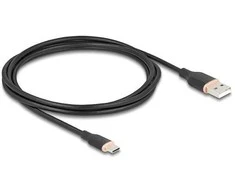 DELOCK USB 2.0 Kabelis USB Typ-A St > USB Typ-C St 2.5m schw.