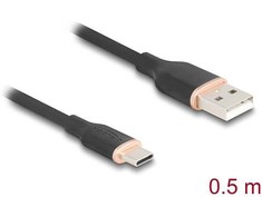 DELOCK USB 2.0 Kabelis USB Typ-A St > USB Typ-C St 0.5m schw.