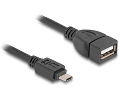 DELOCK USB 2.0 OTG Kabelis Typ Micro-B Stecker zu Typ-A Buchse 11cm