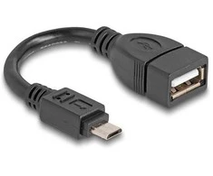 DELOCK USB 2.0 OTG Kabelis Typ Micro-B Stecker zu Typ-A Buchse 11cm