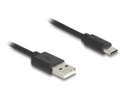 Kabelis USB Delock USB-A – USB-C 0,75 m Juodas (90368)