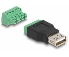 DELOCK USB 2.0 Typ-A Bu zu Terminalblock Adapteris 2-teilig