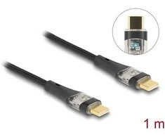DELOCK USB 2.0 Typ-C St. zu St. transparent PD 3.0 100 W 1 m
