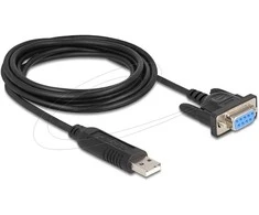 Delock USB 2.0 zu Seriell RS-232 Adapteris Sub-D 9 Buchse mit Schrauben kompaktem Steckergehäuse 1,8 m FTDI