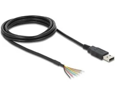 Delock USB 2.0 zu Seriell UART TTL (3,3 V) Konverter mit 6 offenen Kabelenden und 3,3 V Ausgangsspannung 1,8 m