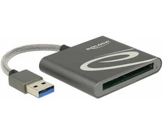 Delock 91525 - XQD - Gray - 480 Mbit/s - Aluminum - • Mac OS 10.9 or above • Windows 7 32-bit • Windows 7 64-bit • Windows 8.1 32-bit •... - USB 3.2 Gen 1 (3.1 Gen 1)