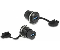 Delock USB 3.2 Gen 1 Typ-A Einbaubuchse mit Staubschutzkappe