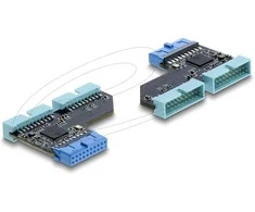 Delock USB 5 Gbps Hub 20 Pin Pfostenbuchse zu 2 x USB 5 Gbps 20 Pin Pfostenstecker