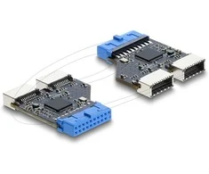 Delock USB 5 Gbps Hub 20 Pin Pfostenbuchse zu 2 x USB 5 Gbps Typ-E Key A Buchse