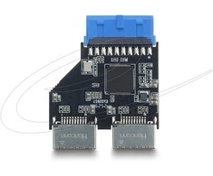 Delock USB 5 Gbps Hub 20 Pin Pfostenbuchse zu 2 x USB 5 Gbps Typ-E Key A Buchse