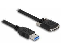 Delock USB 5 Gbps Kabelis Typ-A Stecker zu Typ Micro-B Stecker mit Schrauben 1 m
