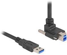 Delock USB 5 Gbps Kabelis USB Typ-A Stecker gerade zu USB Typ-B Stecker mit Schraubenabstand 22 mm 90° nach oben gewinkelt 1 m juodas